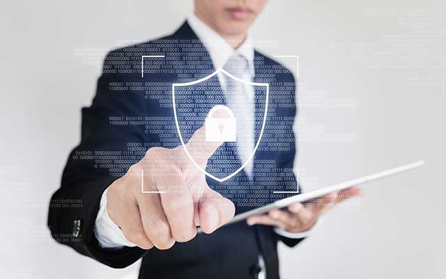 Main pointing at a virtual shield